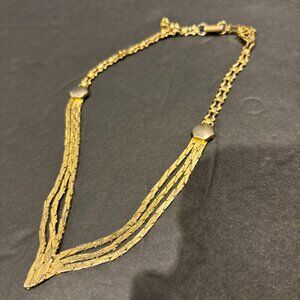 Vintage Gold-Plated Multi-Strand Necklace – 1960s-Inspired Statement Jewelry